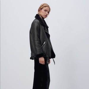 Zara Double-Faced Jacket in Black